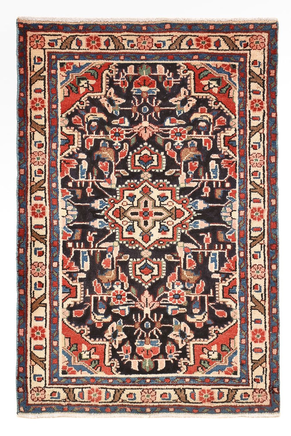 Alfombra persa - Nómada - 96 x 65 cm - azul oscuro