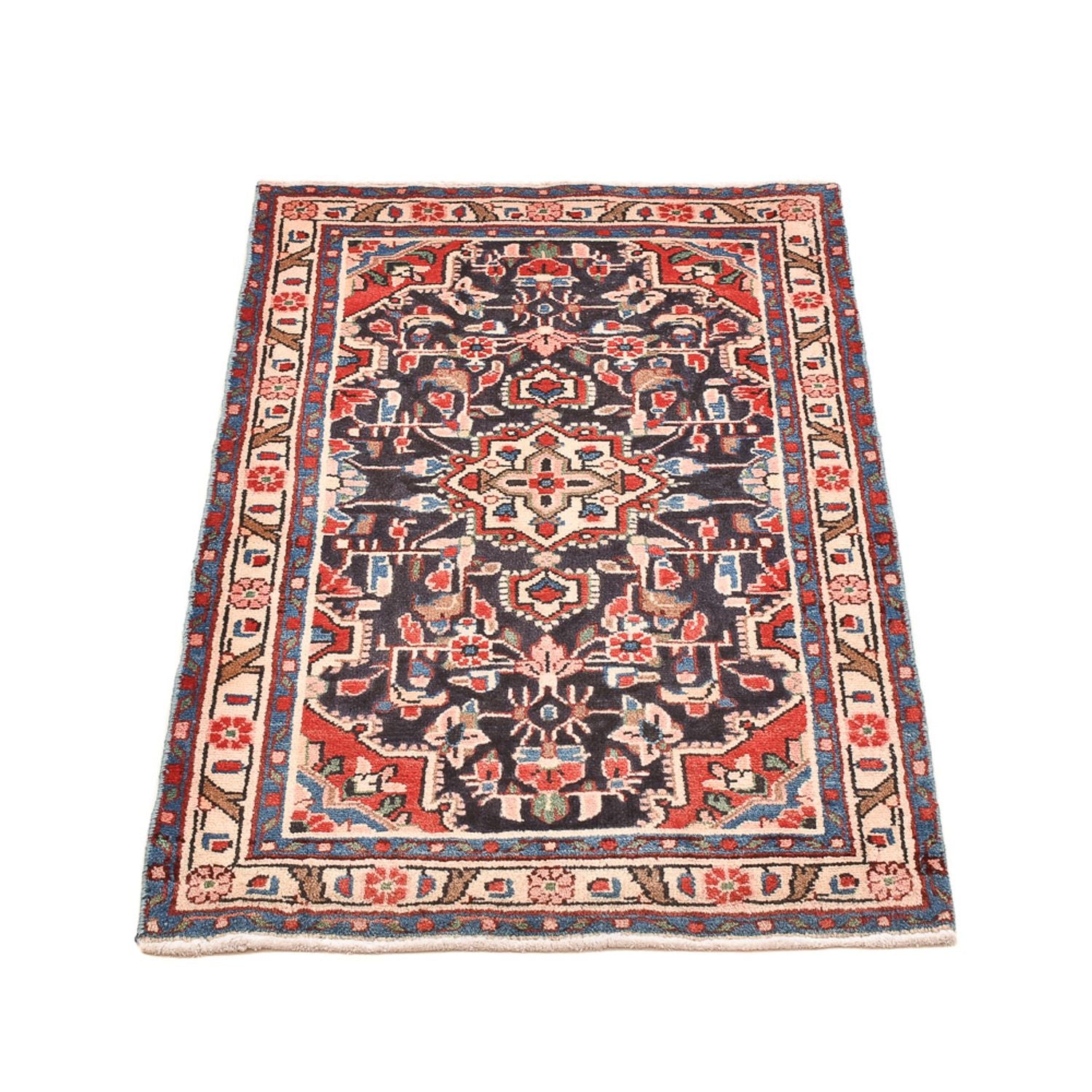 Alfombra persa - Nómada - 96 x 65 cm - azul oscuro