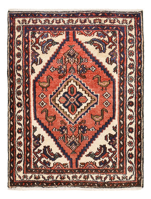 Alfombra persa - Nómada - 92 x 68 cm - rojo claro