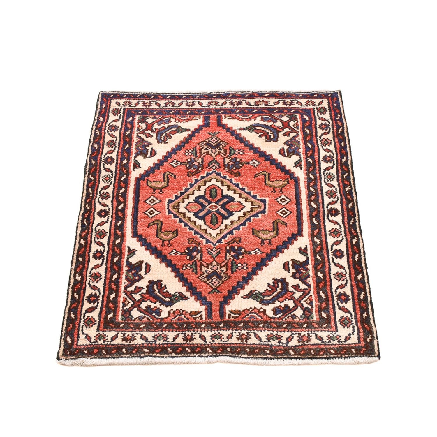 Alfombra persa - Nómada - 92 x 68 cm - rojo claro