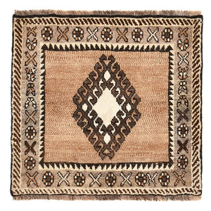 Alfombra persa - Nómada - 56 x 53 cm - beige claro