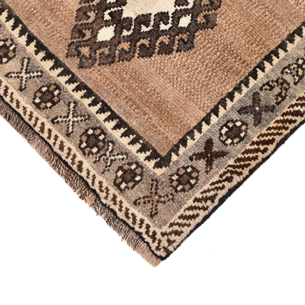 Alfombra persa - Nómada - 56 x 53 cm - beige claro