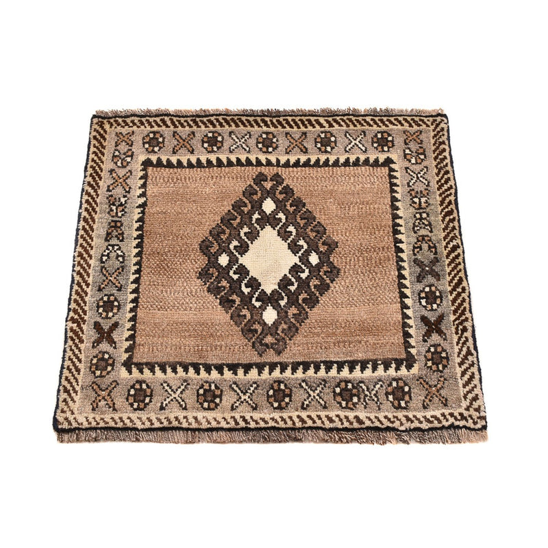 Alfombra persa - Nómada - 56 x 53 cm - beige claro