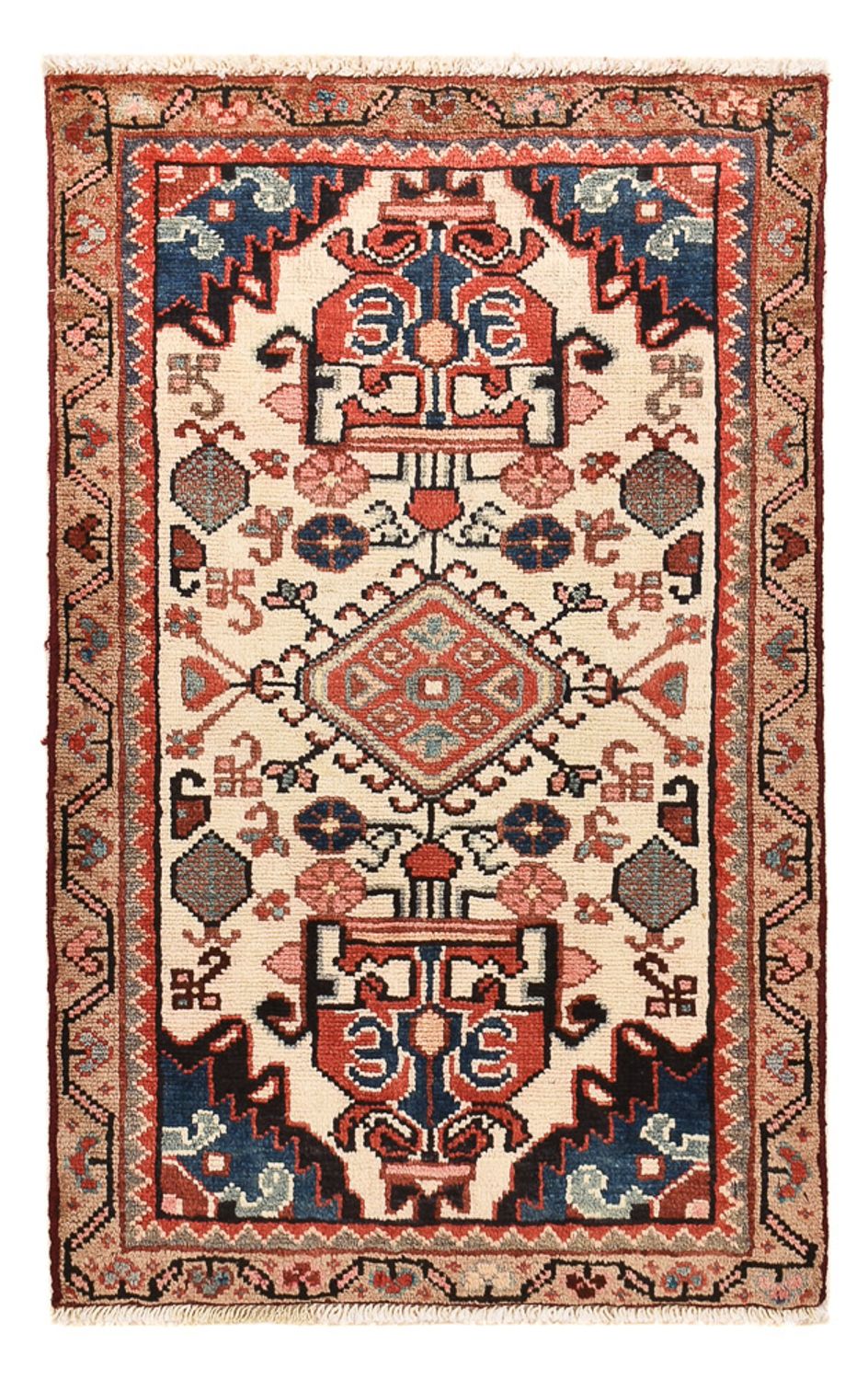 Alfombra persa - Nómada - 90 x 55 cm - multicolor
