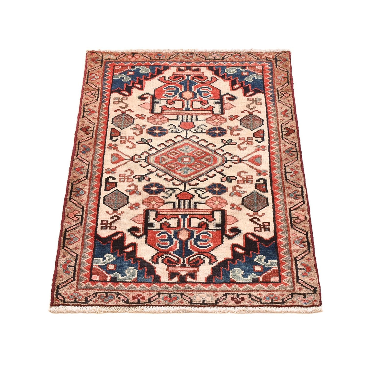 Alfombra persa - Nómada - 90 x 55 cm - multicolor