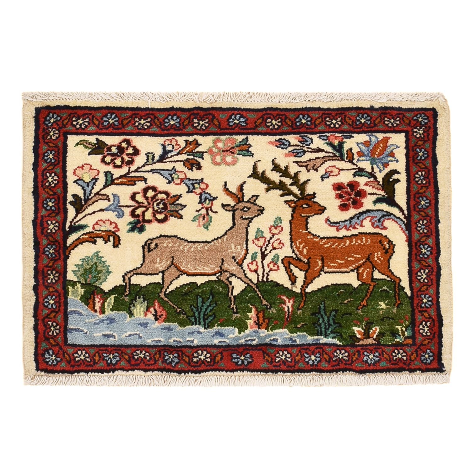 Alfombra persa - Nómada - 65 x 45 cm - multicolor