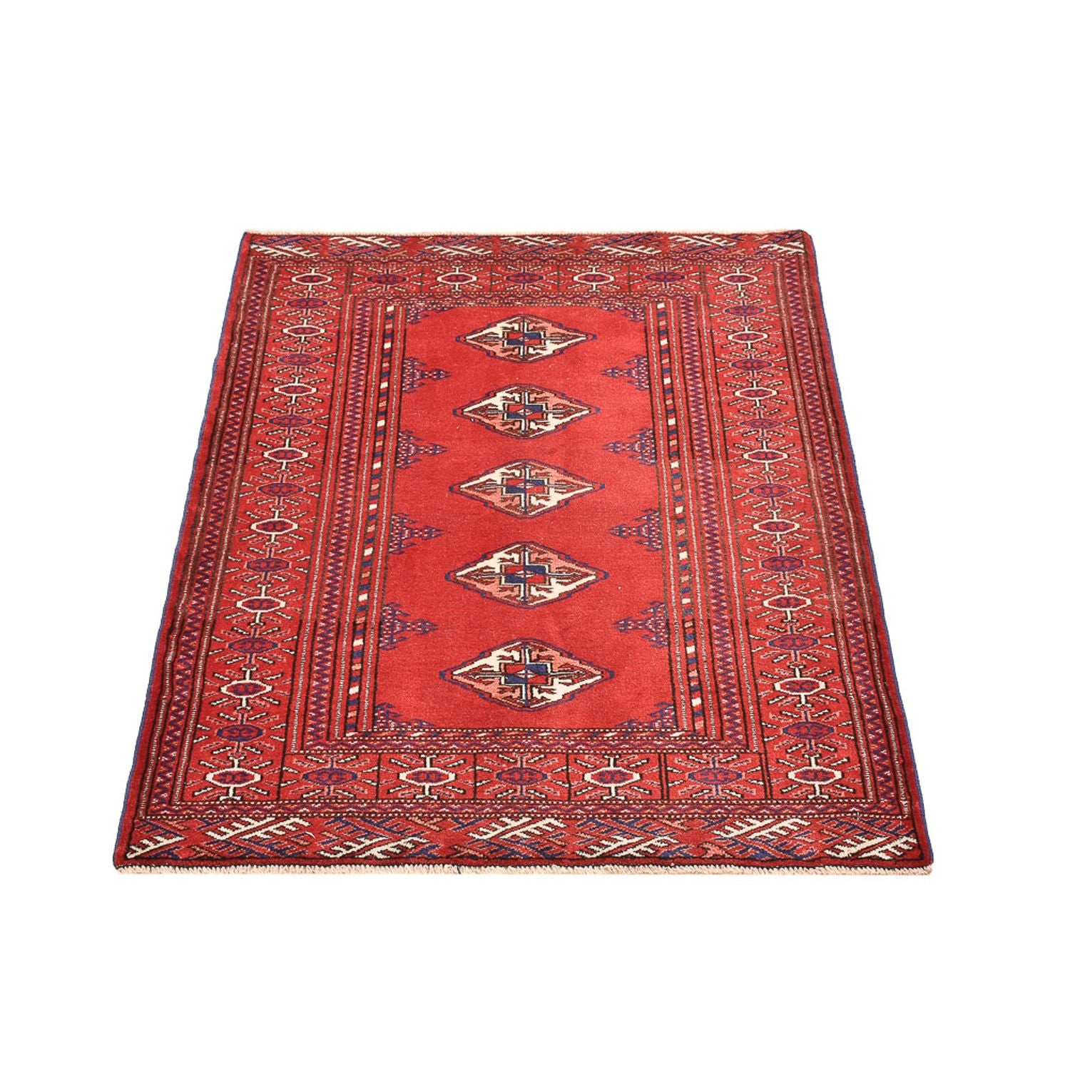 Alfombra Turkaman - 115 x 87 cm - rojo