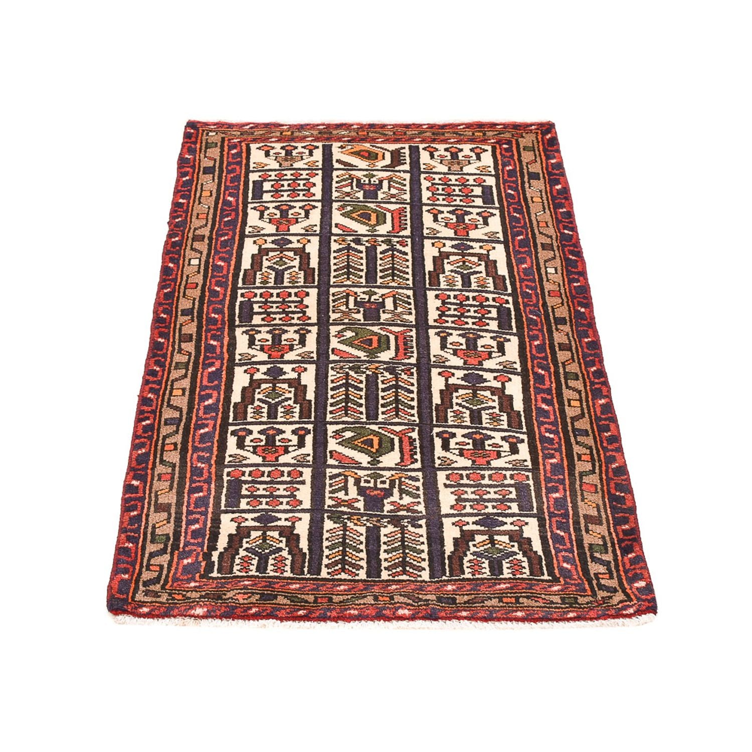 Alfombra persa - Nómada - 122 x 74 cm - multicolor