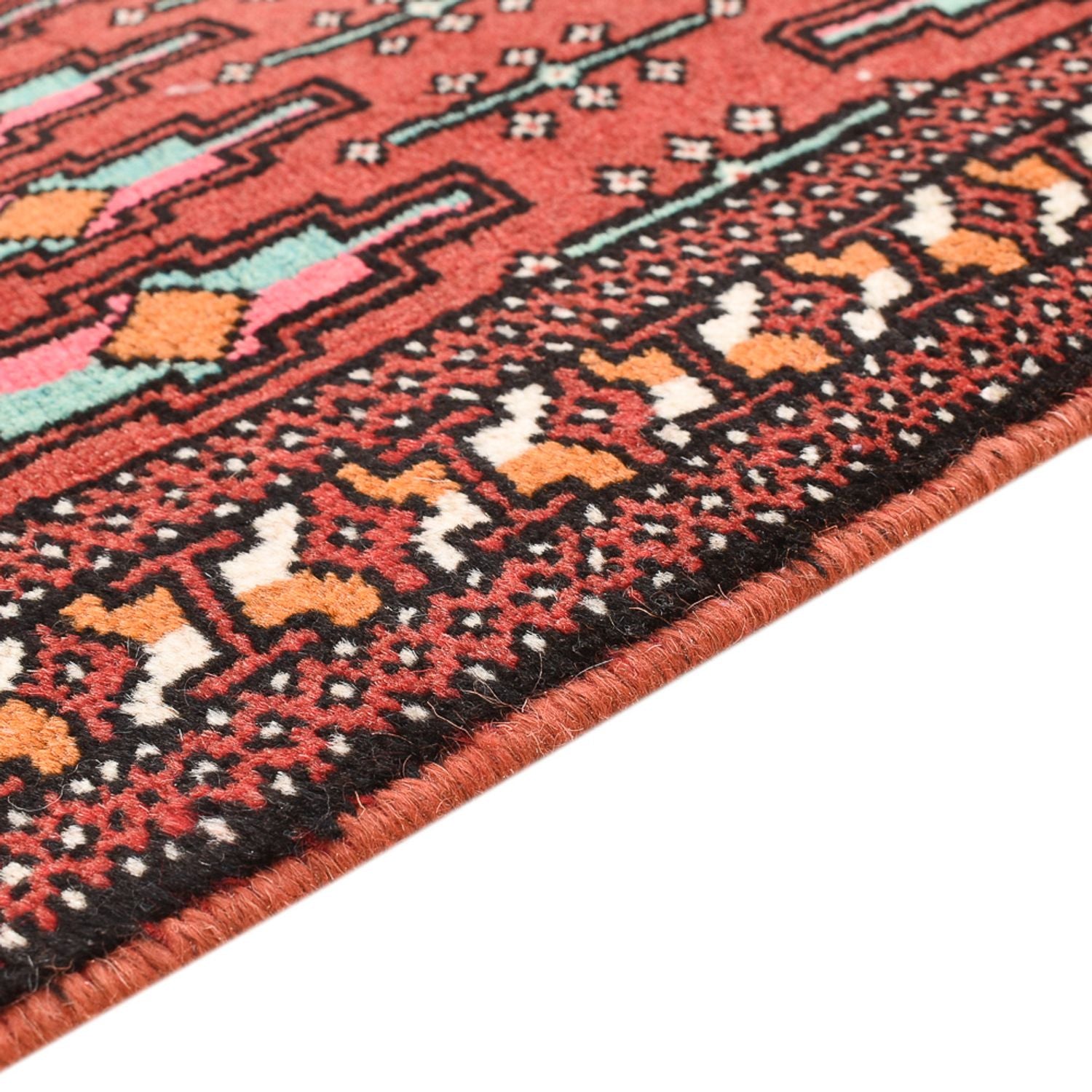 Alfombra Turkaman - 129 x 71 cm - rojo