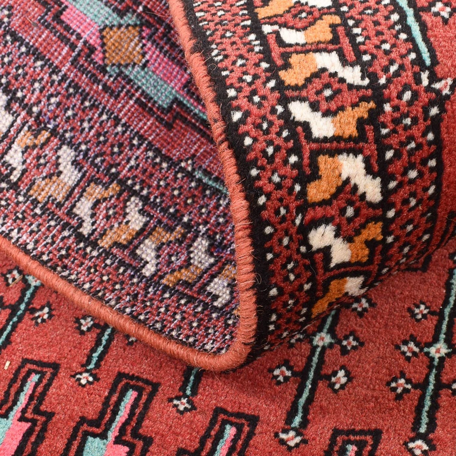Alfombra Turkaman - 129 x 71 cm - rojo