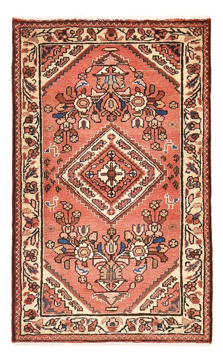 Alfombra persa - Nómada - 121 x 76 cm - rojo claro