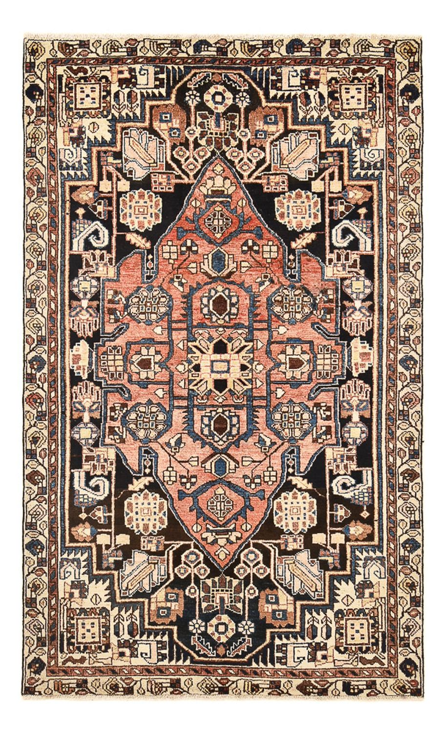 Alfombra persa - Nómada - 207 x 127 cm - rojo claro
