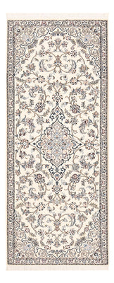 Alfombra de pasillo Alfombra Persa - Nain - Real - 220 x 91 cm - crema
