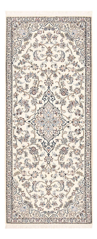 Alfombra de pasillo Alfombra Persa - Nain - Real - 220 x 91 cm - crema