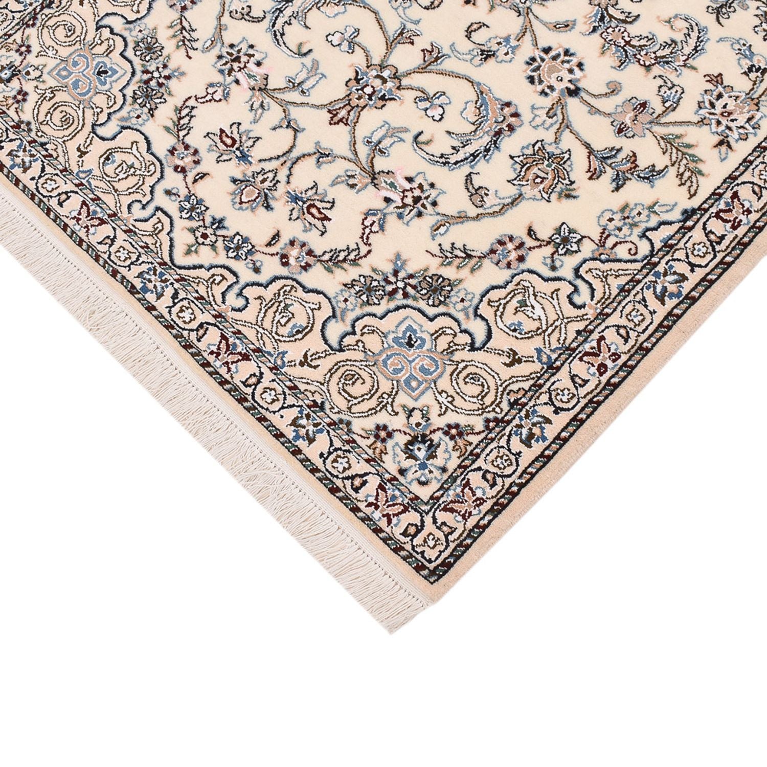 Alfombra de pasillo Alfombra Persa - Nain - Real - 220 x 91 cm - crema