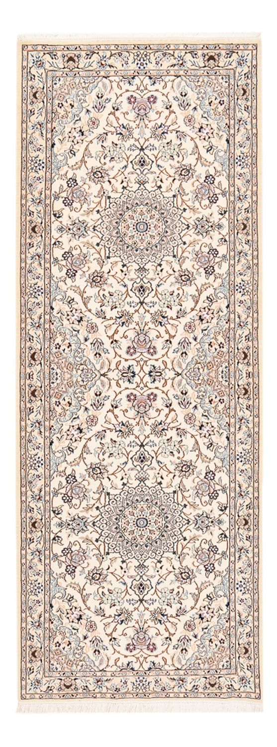 Alfombra de pasillo Alfombra Persa - Nain - Real - 241 x 92 cm - crema