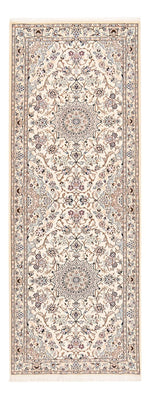 Alfombra de pasillo Alfombra Persa - Nain - Real - 241 x 92 cm - crema