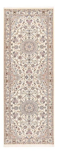 Alfombra de pasillo Alfombra Persa - Nain - Real - 241 x 92 cm - crema