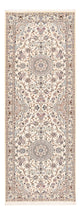 Alfombra de pasillo Alfombra Persa - Nain - Real - 241 x 92 cm - crema