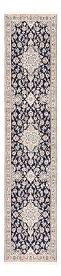 Alfombra de pasillo Alfombra Persa - Nain - Real - 315 x 69 cm - azul oscuro