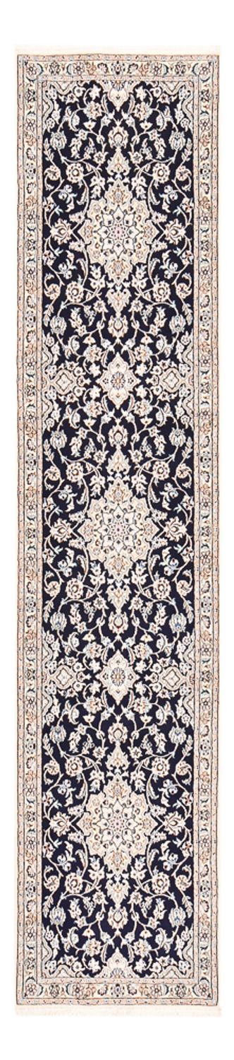 Alfombra de pasillo Alfombra Persa - Nain - Real - 315 x 69 cm - azul oscuro