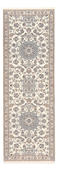 Alfombra de pasillo Alfombra Persa - Nain - Real - 278 x 91 cm - crema