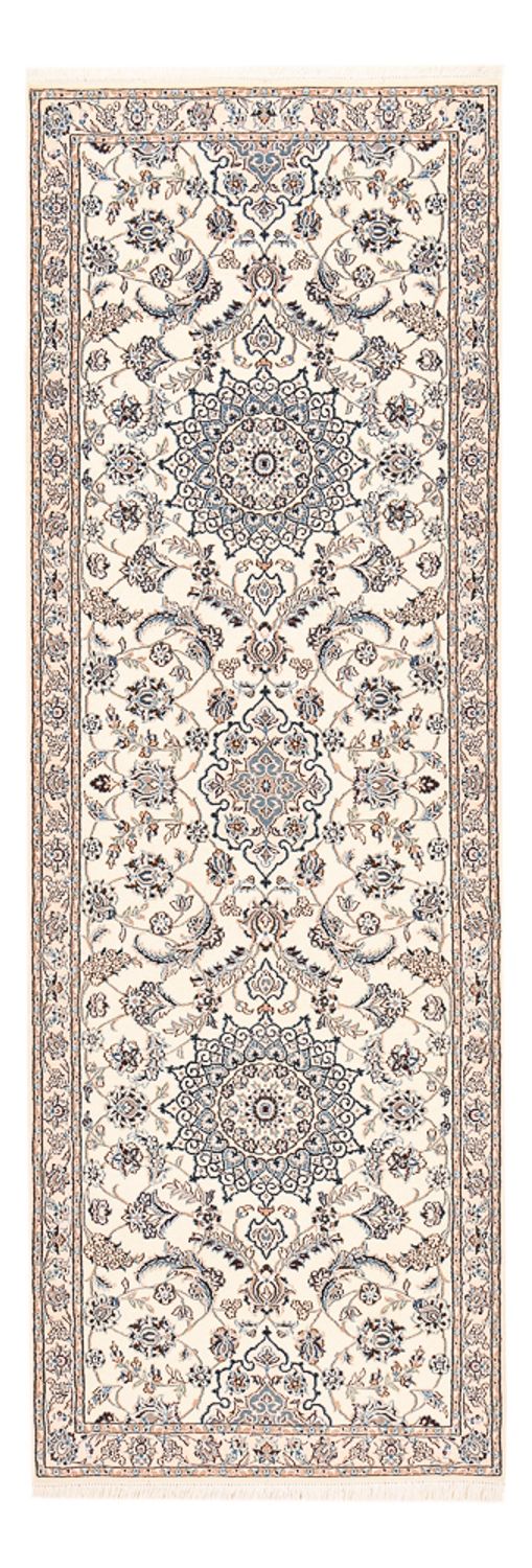 Alfombra de pasillo Alfombra Persa - Nain - Real - 278 x 91 cm - crema