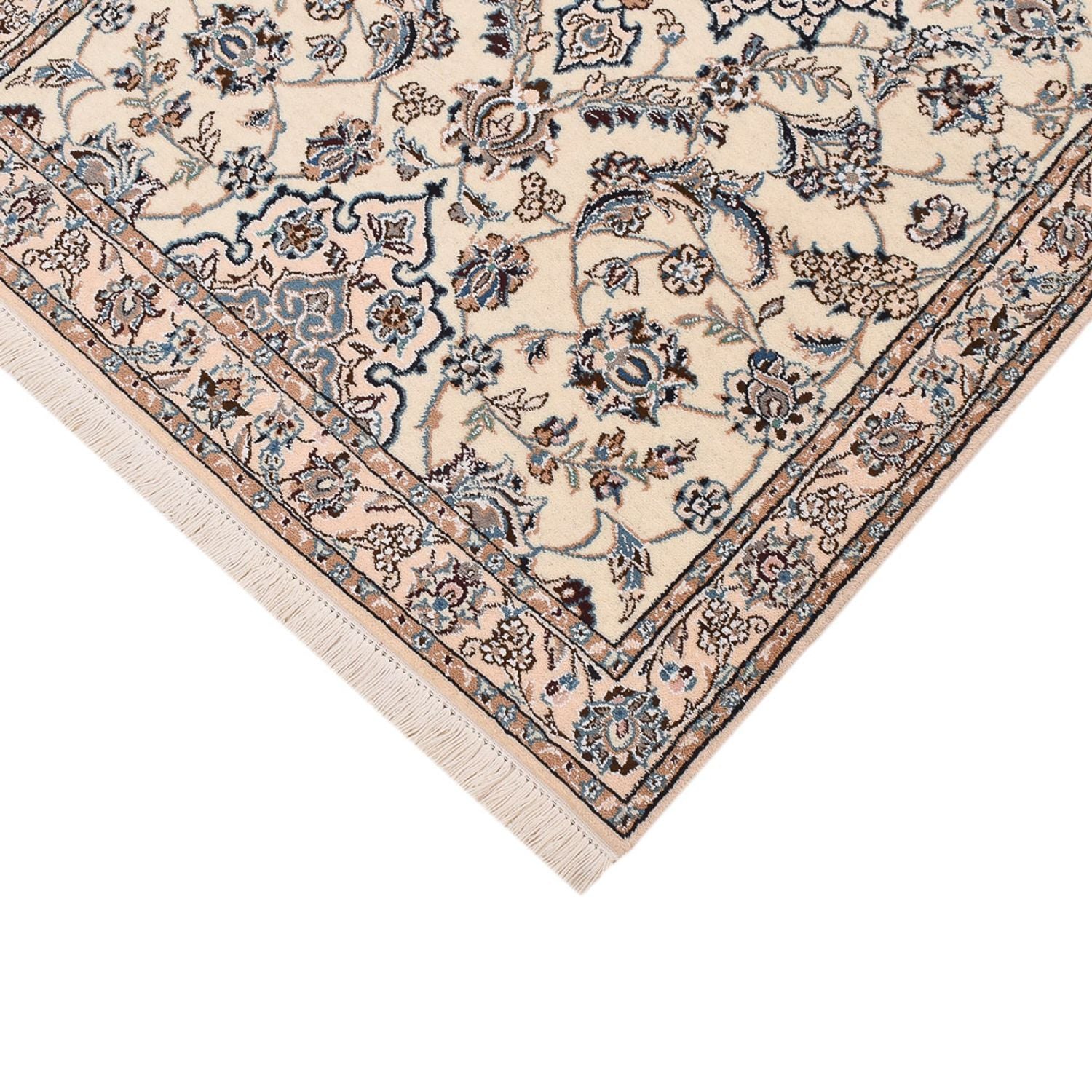 Alfombra de pasillo Alfombra Persa - Nain - Real - 278 x 91 cm - crema