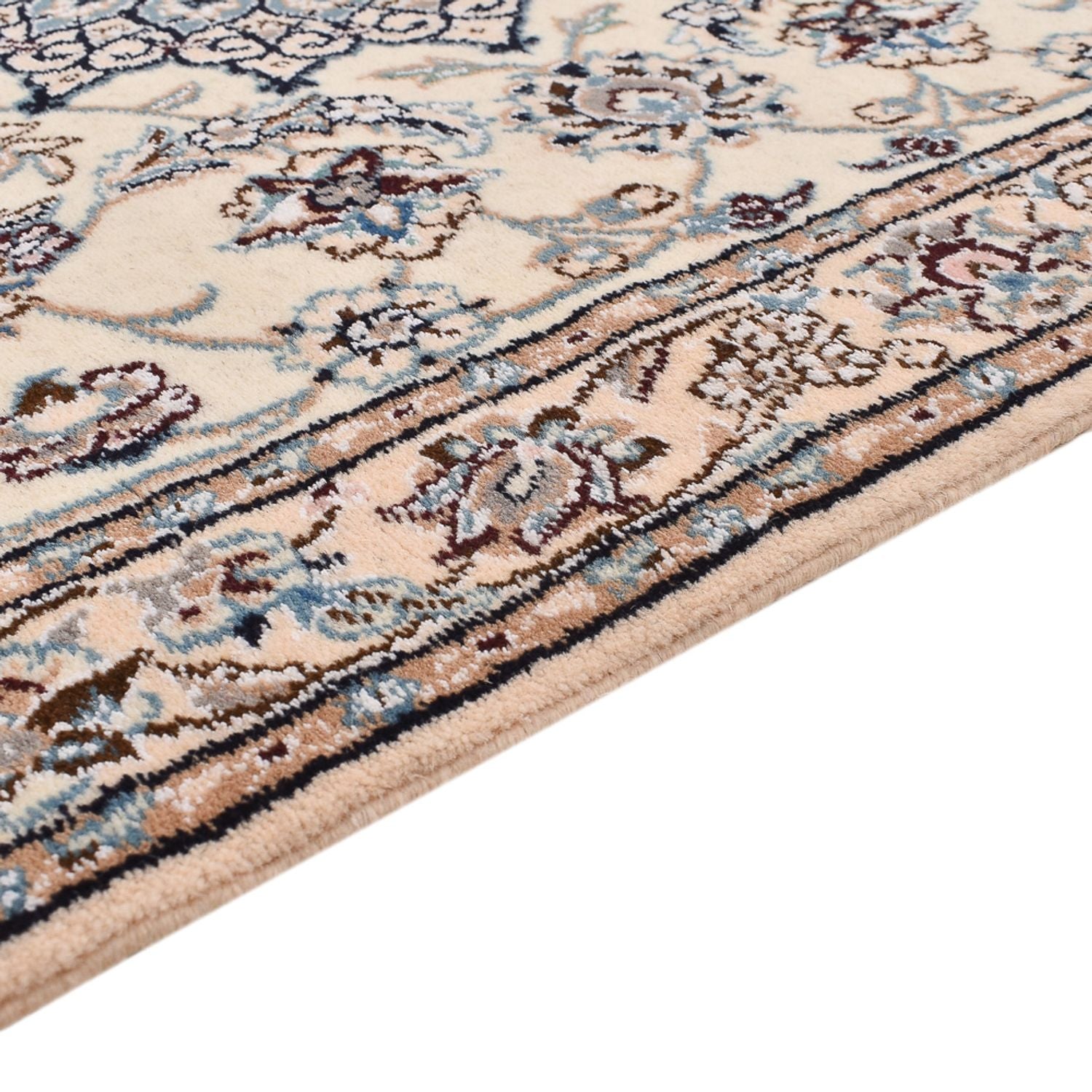 Alfombra de pasillo Alfombra Persa - Nain - Real - 278 x 91 cm - crema