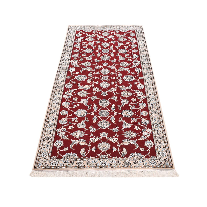 Alfombra de pasillo Alfombra Persa - Nain - Real - 215 x 90 cm - rojo