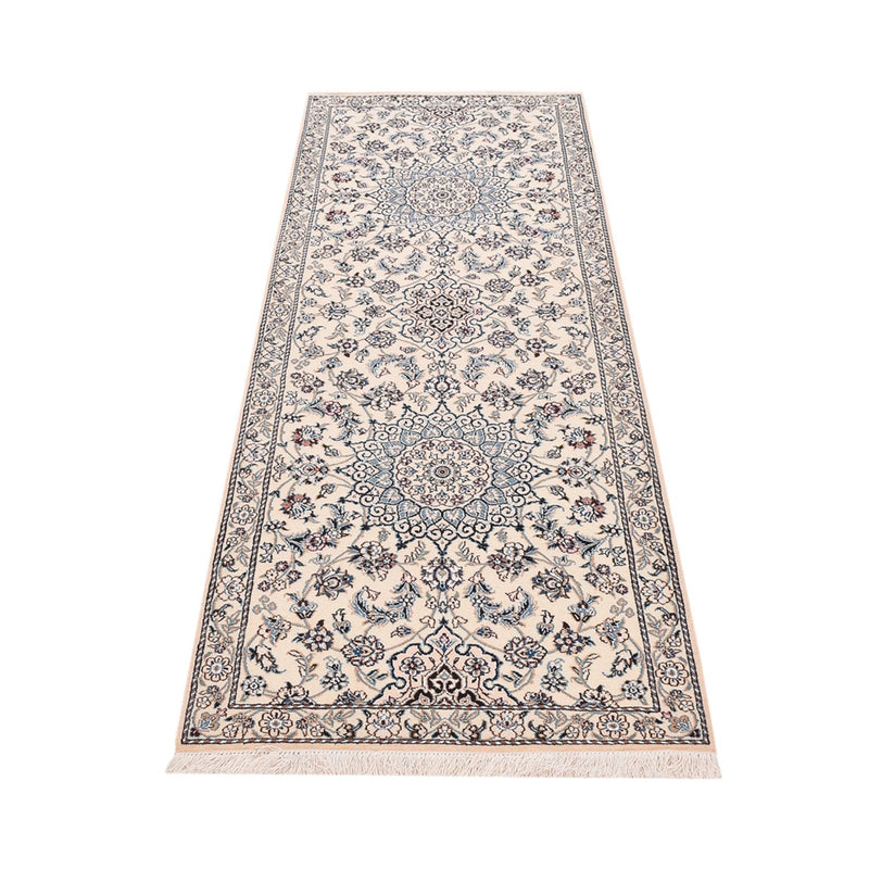 Alfombra de pasillo Alfombra Persa - Nain - Real - 229 x 81 cm - crema