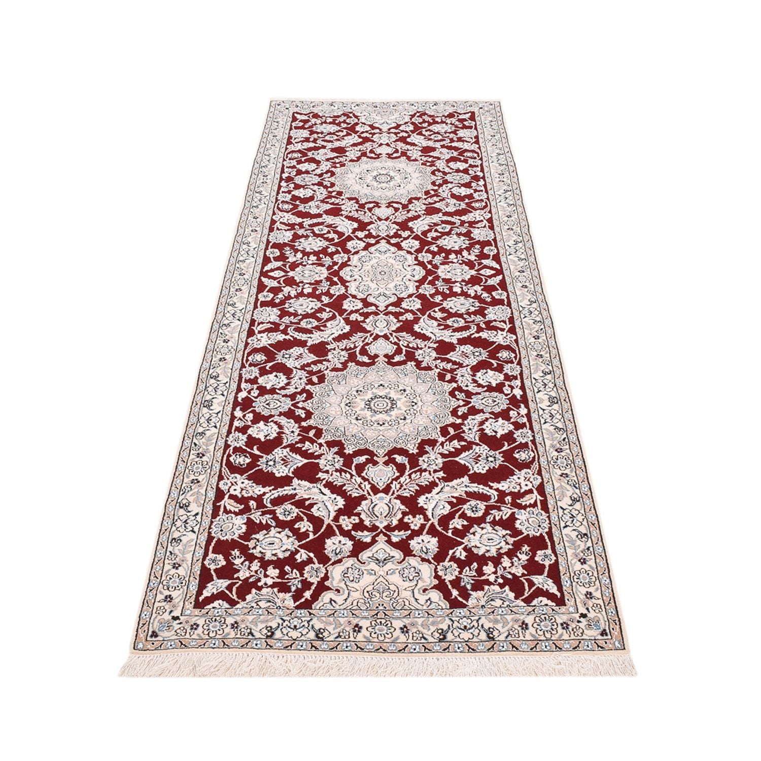 Alfombra de pasillo Alfombra Persa - Nain - Real - 275 x 93 cm - rojo