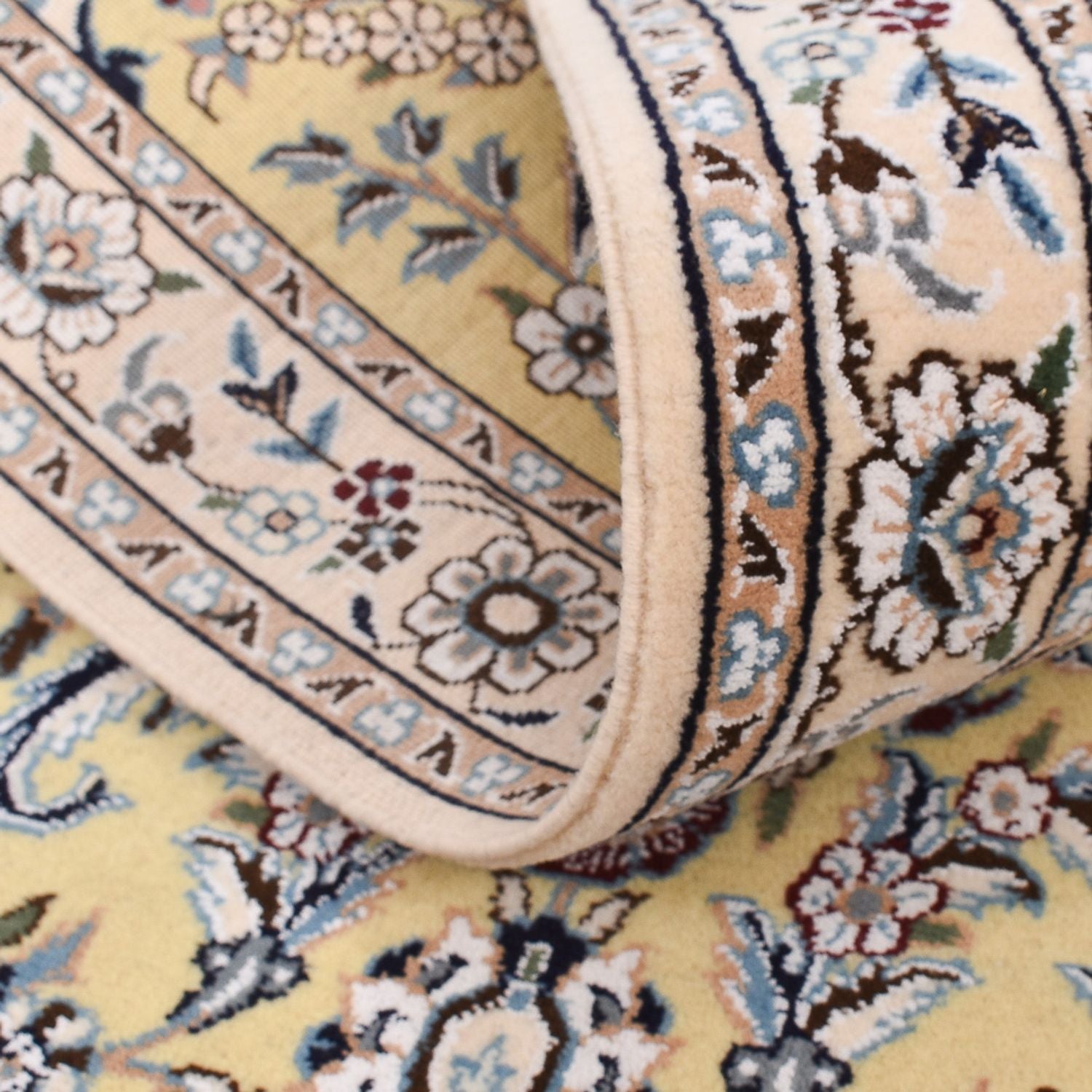 Alfombra de pasillo Alfombra Persa - Nain - Real - 320 x 90 cm - beige