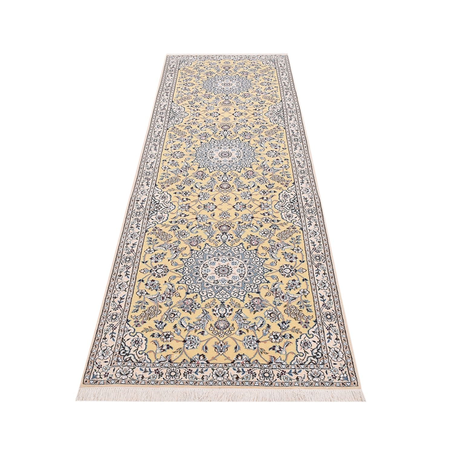 Alfombra de pasillo Alfombra Persa - Nain - Real - 320 x 90 cm - beige