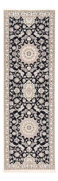 Alfombra de pasillo Alfombra Persa - Nain - Real - 275 x 90 cm - azul oscuro