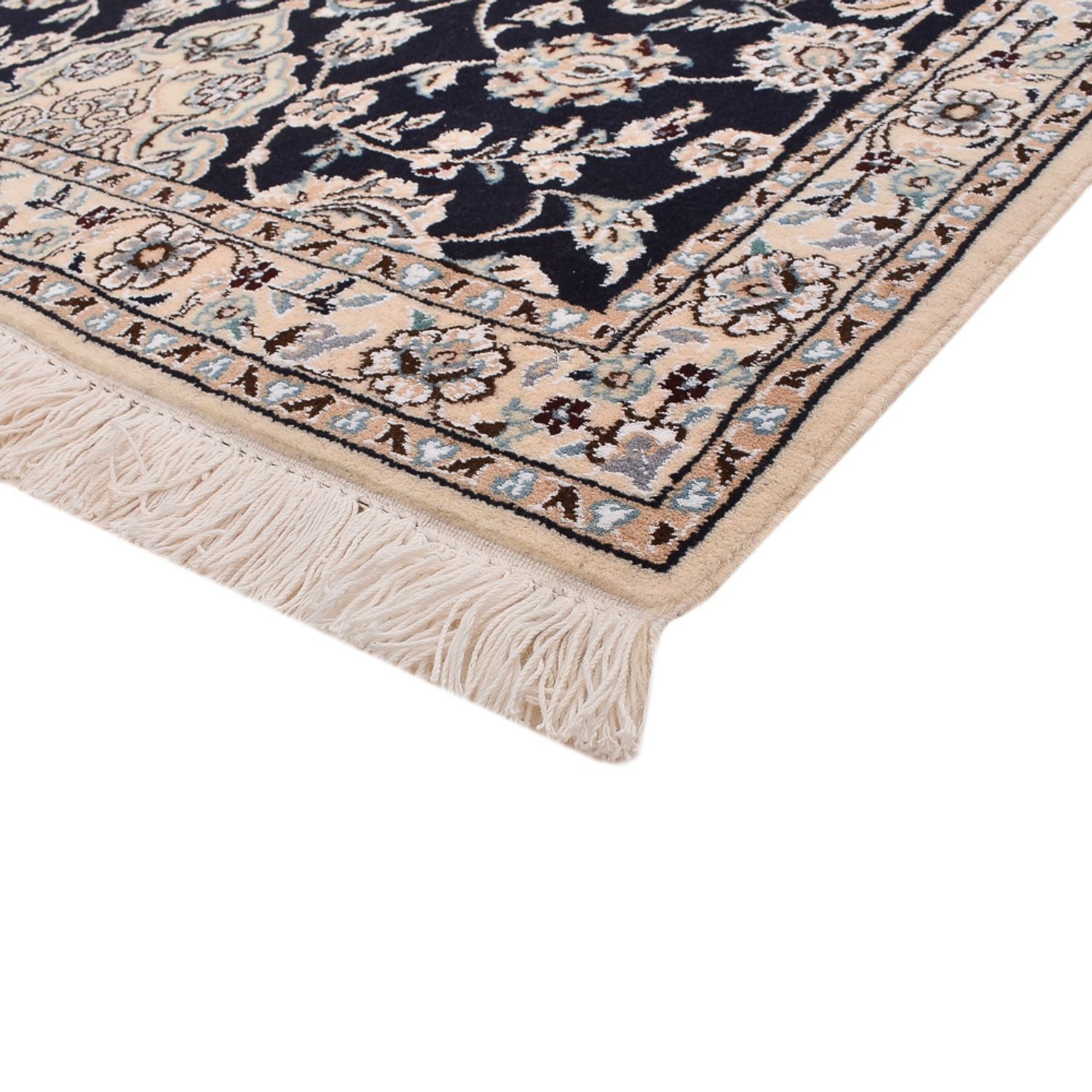 Alfombra de pasillo Alfombra Persa - Nain - Real - 275 x 90 cm - azul oscuro