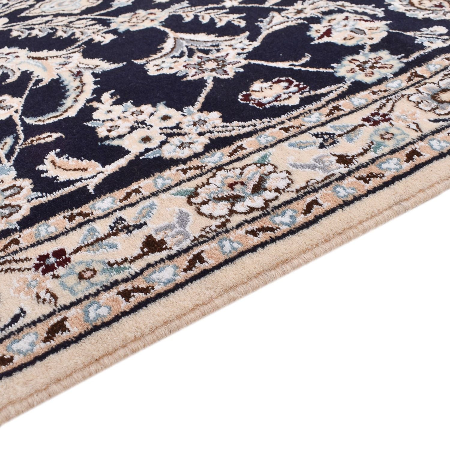 Alfombra de pasillo Alfombra Persa - Nain - Real - 275 x 90 cm - azul oscuro