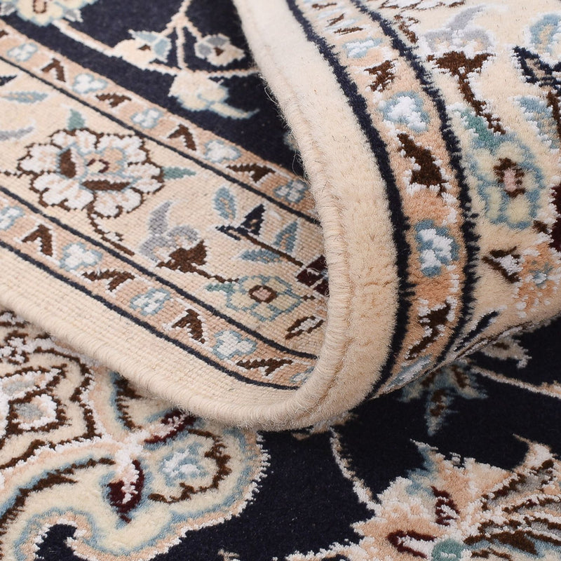 Alfombra de pasillo Alfombra Persa - Nain - Real - 275 x 90 cm - azul oscuro