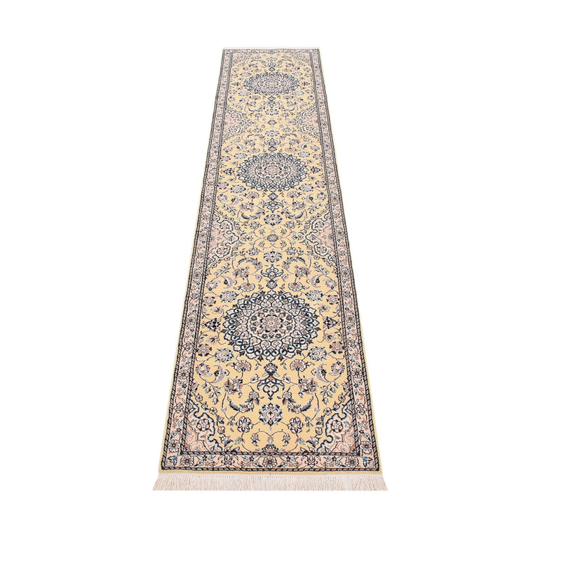 Alfombra de pasillo Alfombra Persa - Nain - Real - 309 x 61 cm - beige