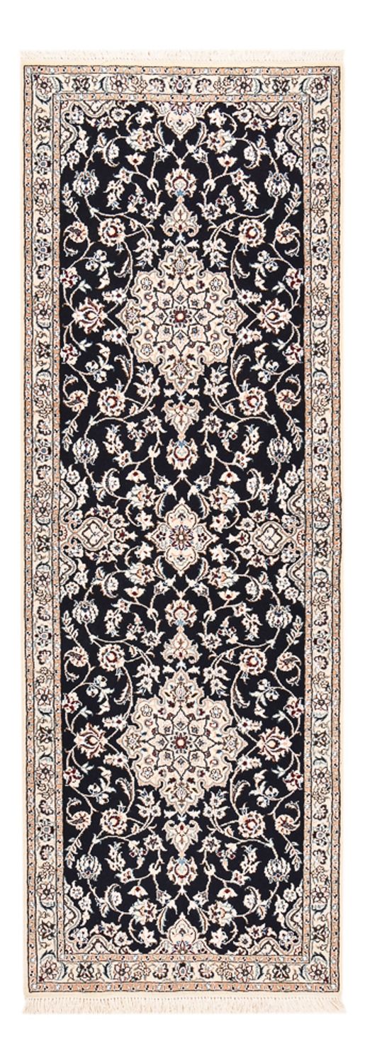 Alfombra de pasillo Alfombra Persa - Nain - Real - 213 x 72 cm - azul oscuro