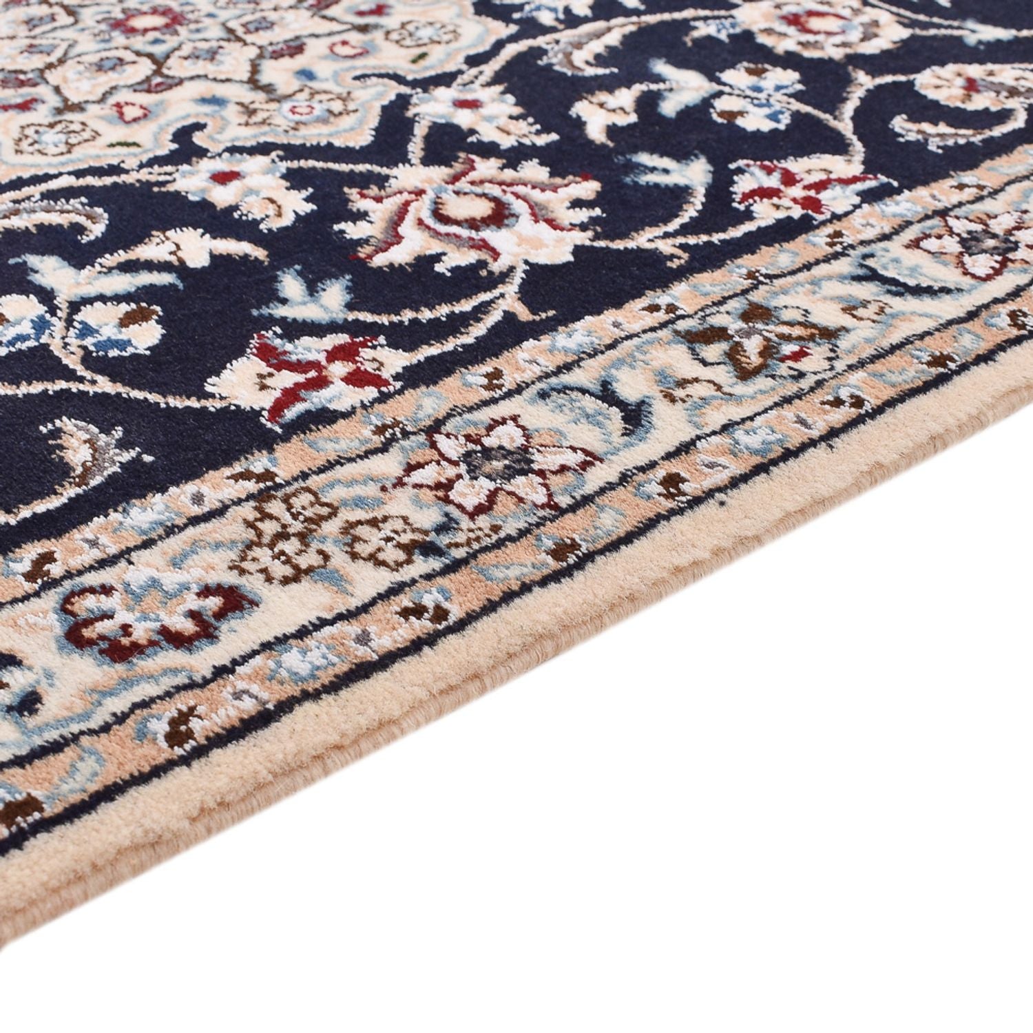 Alfombra de pasillo Alfombra Persa - Nain - Real - 213 x 72 cm - azul oscuro