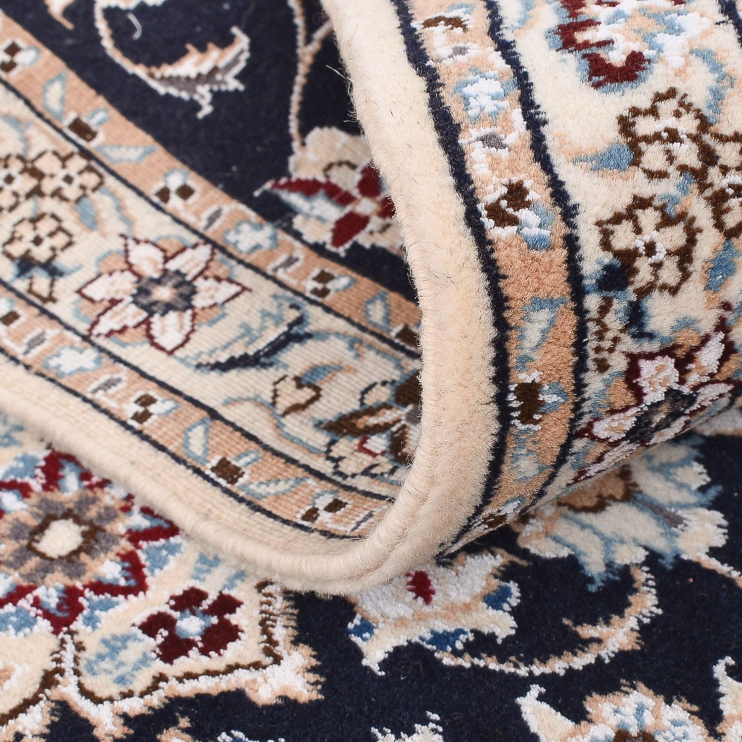 Alfombra de pasillo Alfombra Persa - Nain - Real - 213 x 72 cm - azul oscuro