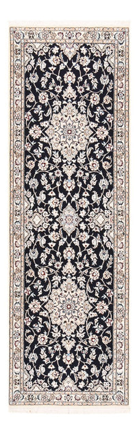 Alfombra de pasillo Alfombra Persa - Nain - Real - 220 x 72 cm - azul oscuro