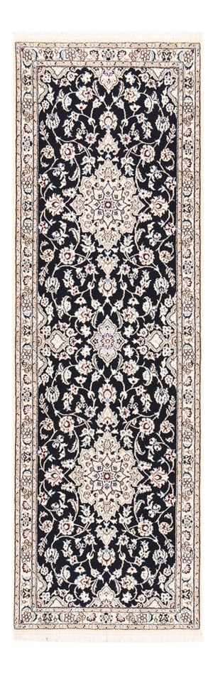 Alfombra de pasillo Alfombra Persa - Nain - Real - 220 x 72 cm - azul oscuro