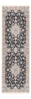 Alfombra de pasillo Alfombra Persa - Nain - Real - 220 x 72 cm - azul oscuro