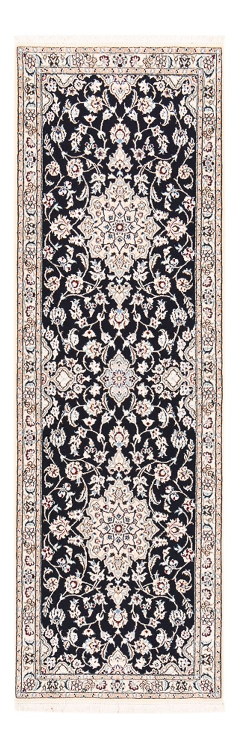 Alfombra de pasillo Alfombra Persa - Nain - Real - 220 x 72 cm - azul oscuro
