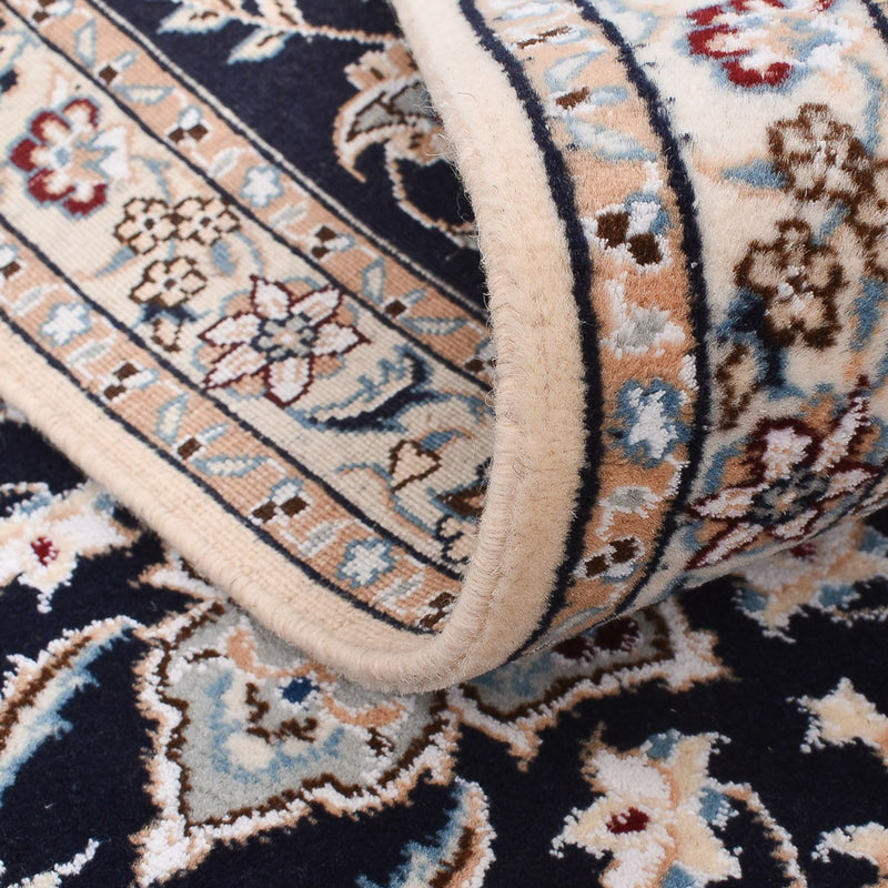 Alfombra de pasillo Alfombra Persa - Nain - Real - 220 x 72 cm - azul oscuro