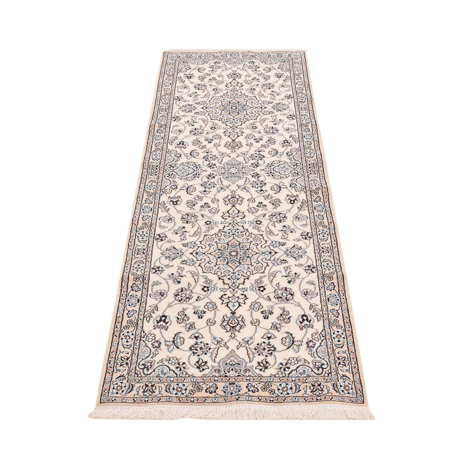 Alfombra de pasillo Alfombra Persa - Nain - Real - 220 x 70 cm - crema