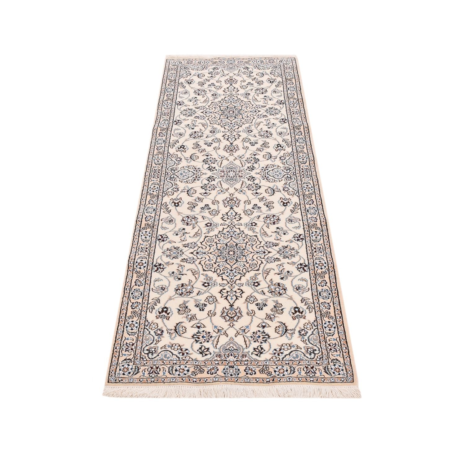 Alfombra de pasillo Alfombra Persa - Nain - Real - 215 x 71 cm - crema