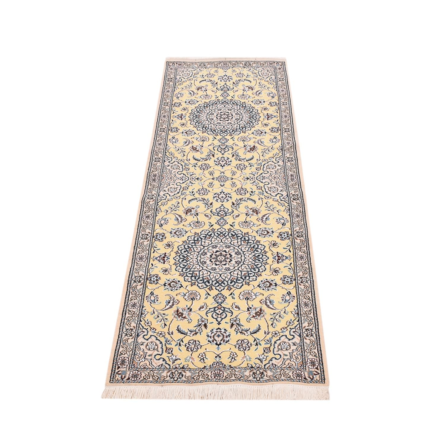 Alfombra de pasillo Alfombra Persa - Nain - Real - 204 x 60 cm - beige